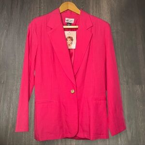 NWT Kathie Lee Hot Pink Relaxed Fit Blazer